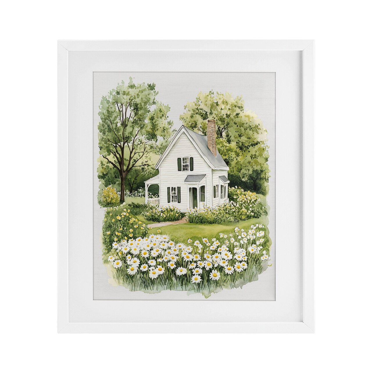 Stupell Industries Quaint Countryside Cottage Garden Framed Print Under Glass, design by Lettered and Lined